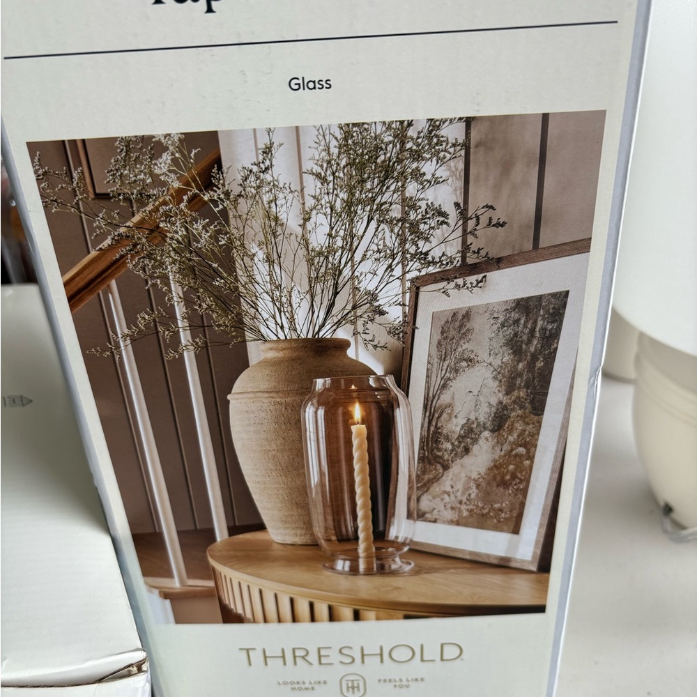 Threshold Glass Vase with Brown and Tan Accents